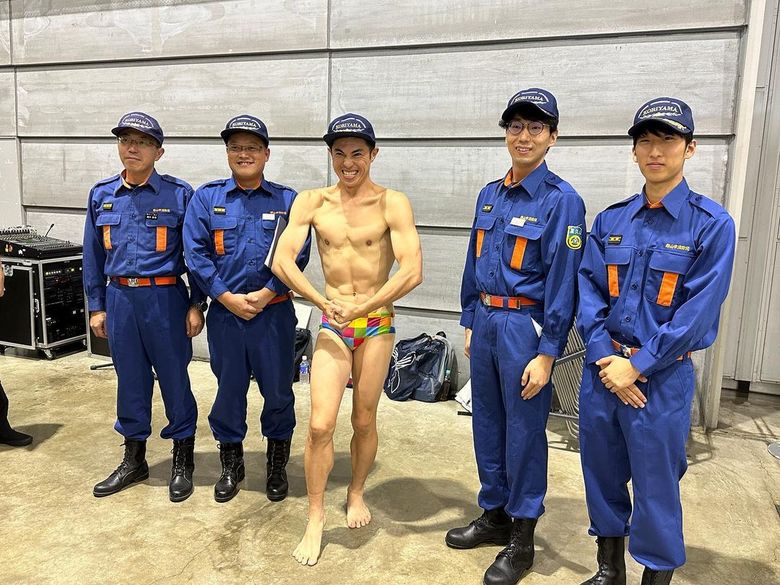 郡山の消防団のみなさんと防災イベントにて（Instagramより）