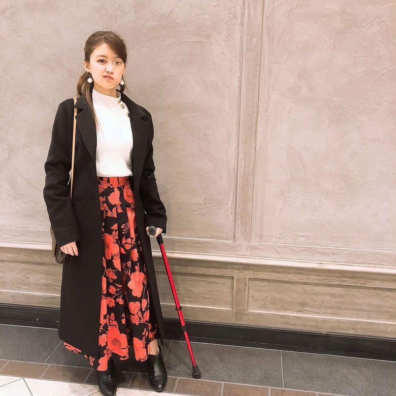 現在は杖で歩いているしぶきさん