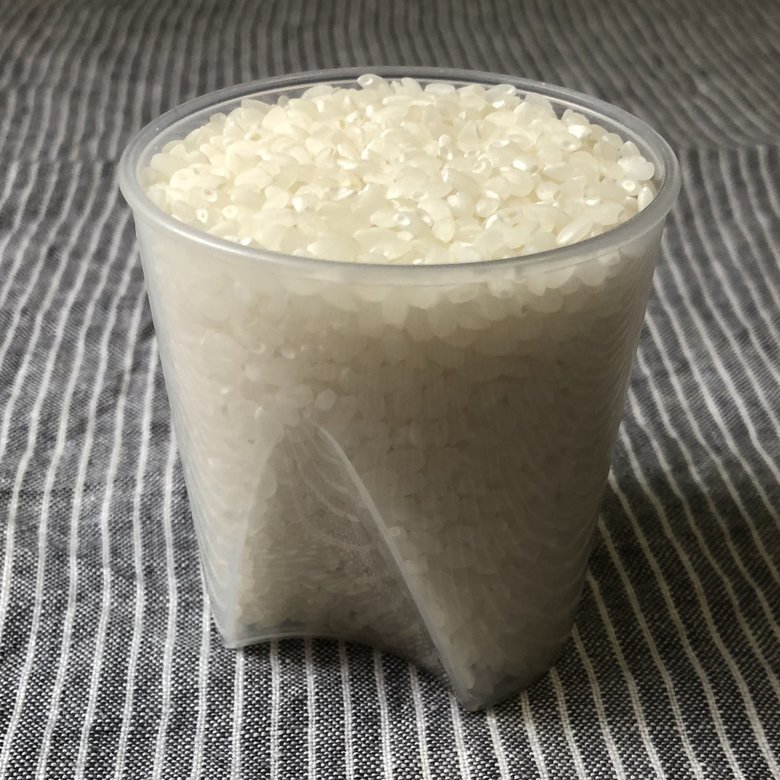  
▲無洗米専用の計量カップ