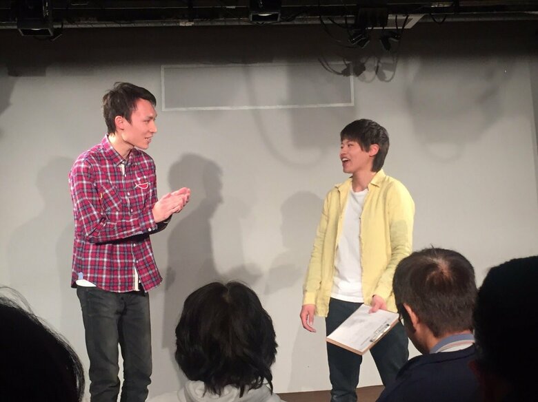 専門学校時代　コンビを組んでいたこともあった（写真右がハリウさん）