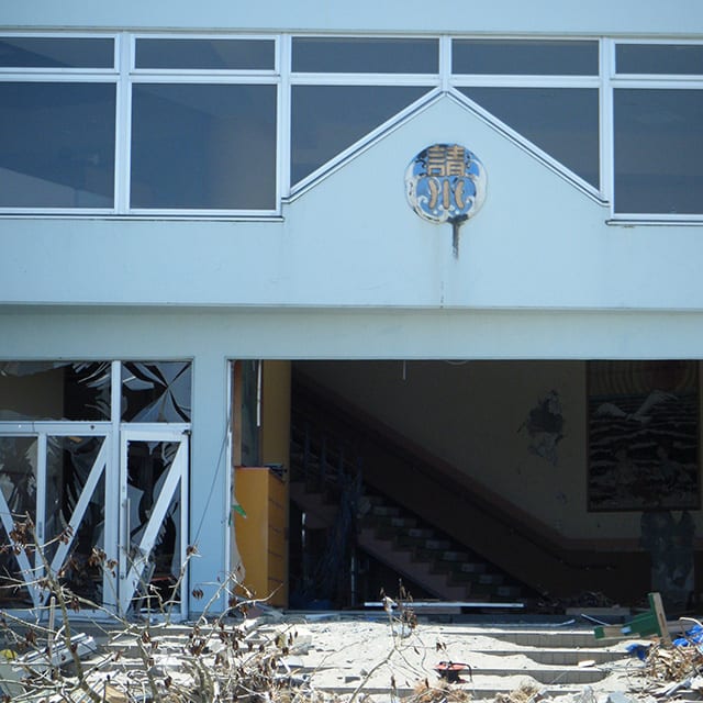 請戸小学校の昇降口（2011年撮影）／浪江町提供