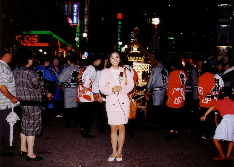 福岡放送時代にお祭りをレポート