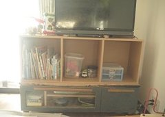 テレビボードをリメイク！カラーボックスに扉をつけてみよう☆