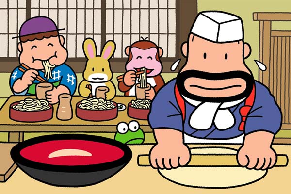 そばを打つカールおじさん