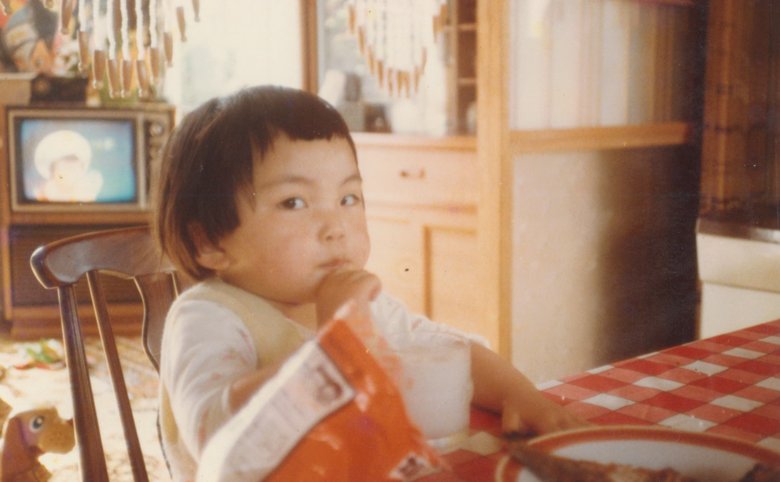 1〜2歳ごろのまちゃまちゃさん。ぱっつん前髪が可愛い！