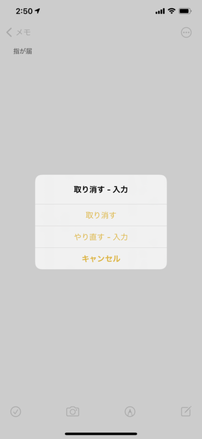 iPhone画面・シェイクで取り消し