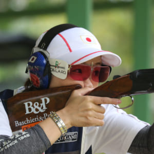 クレー射撃の中山由起枝選手(写真提供・日立建機)