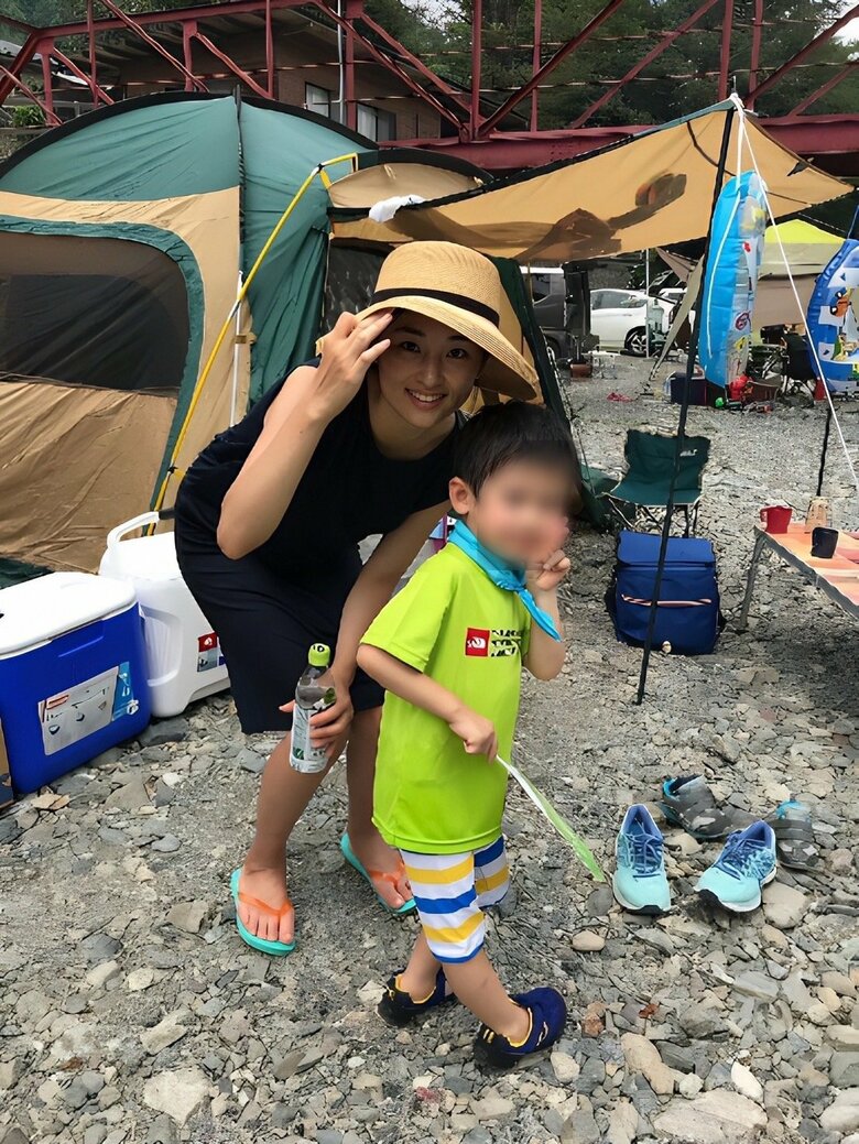 長男とキャンプ場で