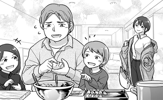 家事を子どもとする夫