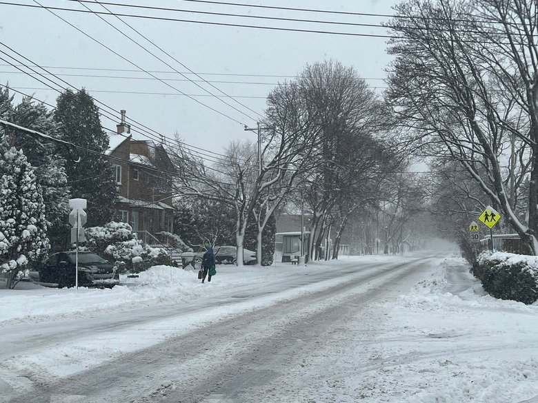 雪が降った日のモントリオールにて