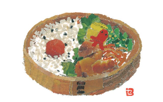 お弁当のちぎり絵