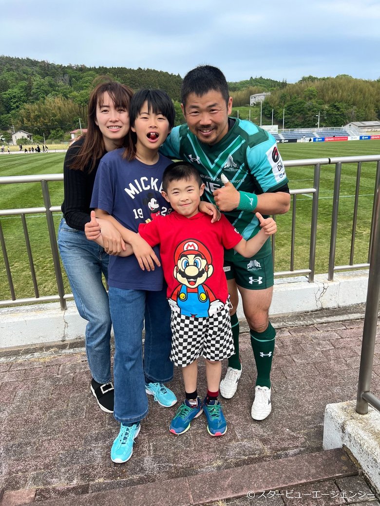 夫の田中史朗さんが現役生活最後を過ごしたNECグリーンロケッツ東葛の試合を家族で観戦