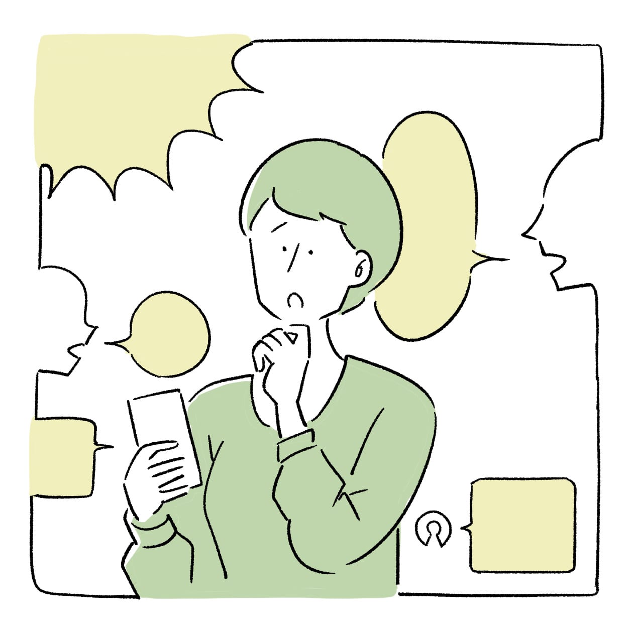 近所の目や声を気にする女性