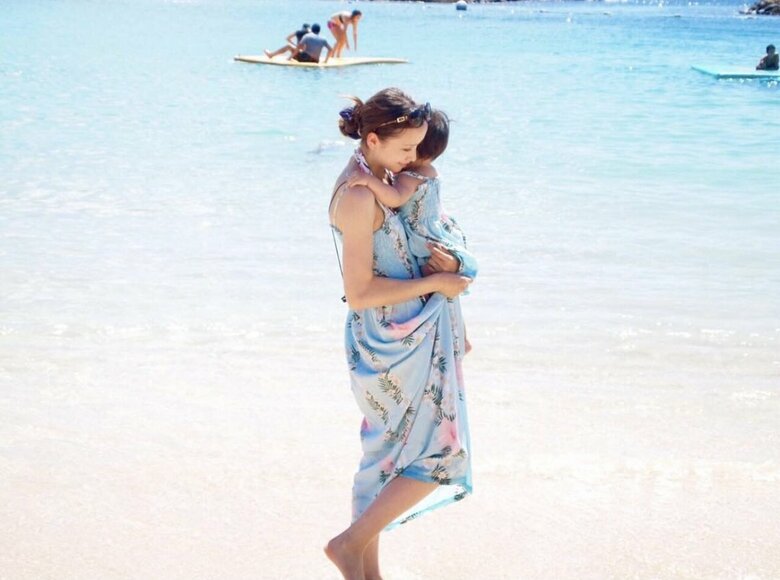 娘さんが11か月の頃。おしゃれな親子！