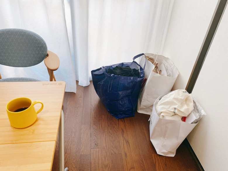 ▲不用品はフリマアプリなどですぐ手放せるよう、目につくところに