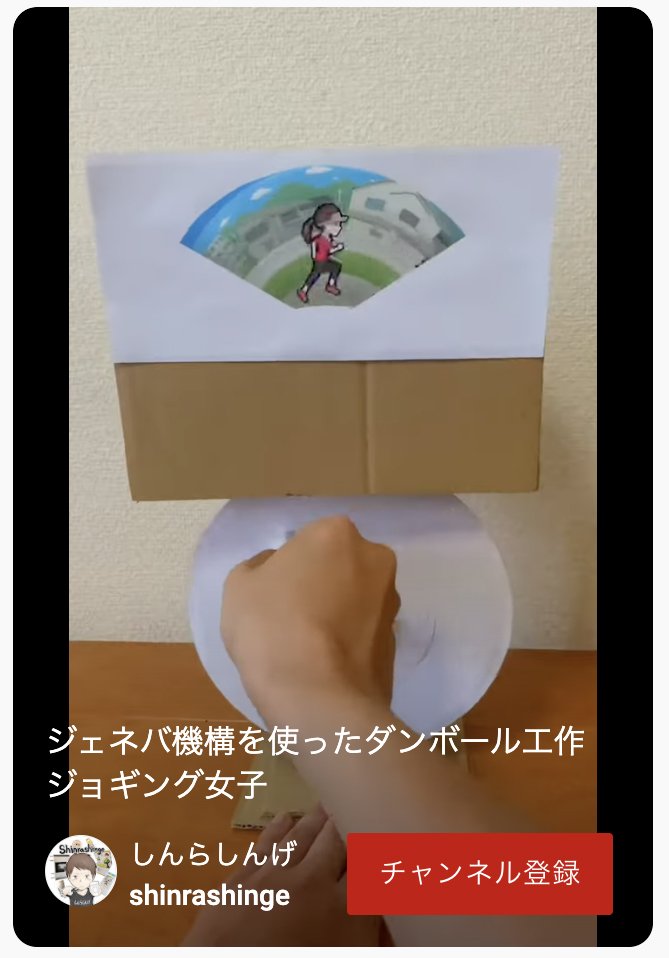 ジェネバ機構を使ったダンボール工作「ジョギング女子」