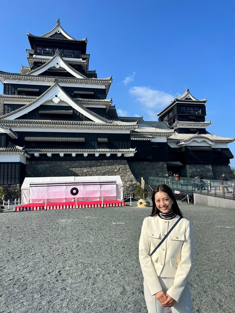 地元の観光名所、熊本城での1枚