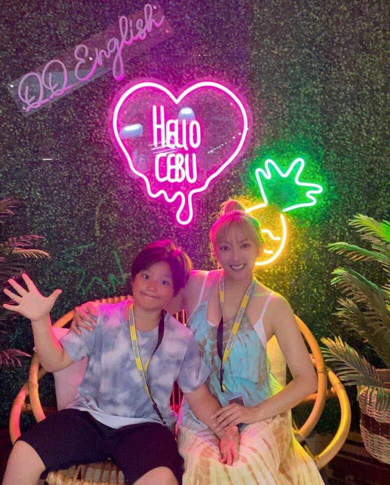親子で語学留学のためフィリピン・セブ島に滞在したときの一枚