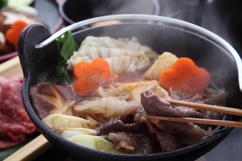 Beef pot Sukiyaki, Japanese food