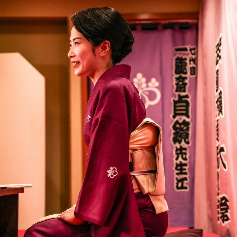 穏やかな表情で話す七代目一龍斎貞鏡さん（撮影／ヤナガワゴーッ！）