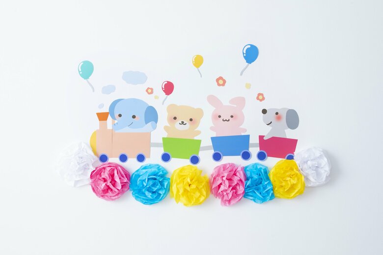 保育園などで見かける壁の装飾のイメージ