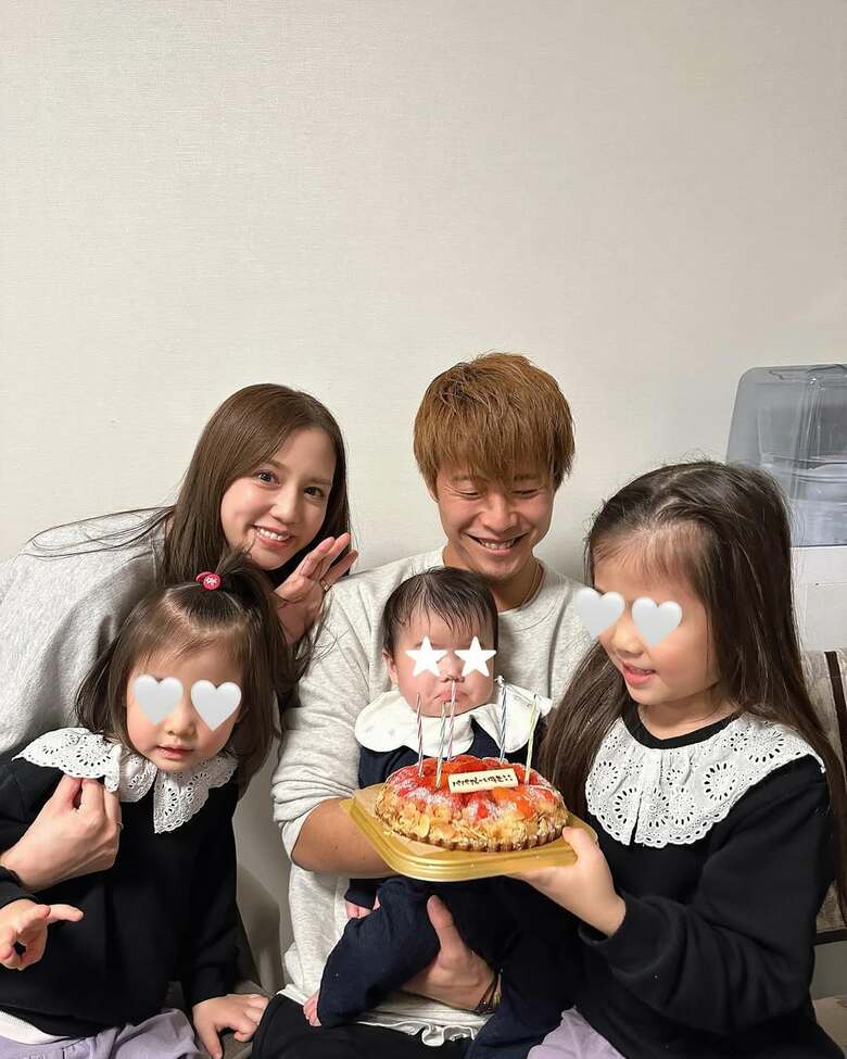 家族5人でパパの35歳の誕生日をお祝い