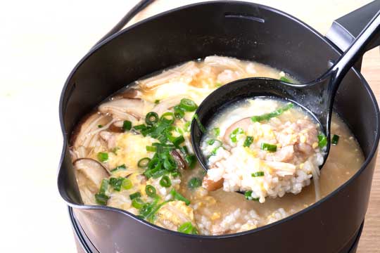 ▲優しい味わいの雑炊なので、朝ごはんや夜食にもぴったり。