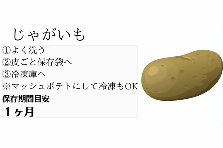 じゃがいもの冷凍保存方法