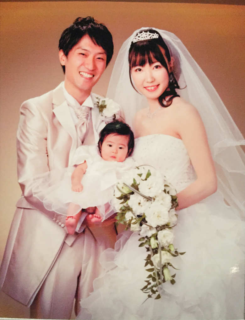 果緒ちゃん誕生後に結婚式を挙げた