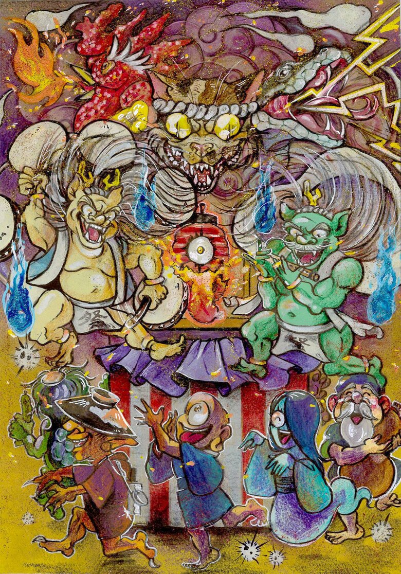 稲川賞Award2023「おばけの盆踊り」（作者：千葉県・中村優志さん）／画像提供：一般社団法人あゆみ文化芸術振興会