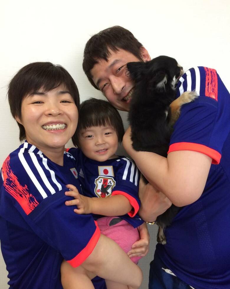 サッカー観戦のときの一枚