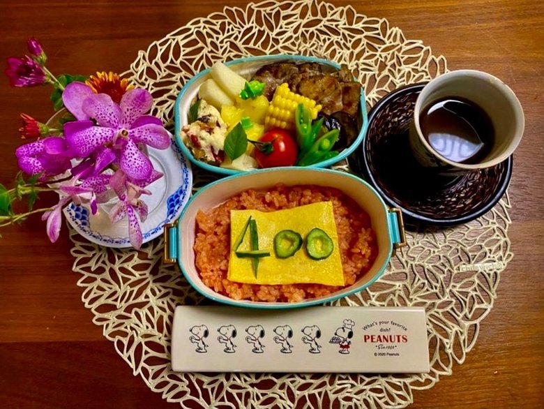 400回記念のオムライス弁当