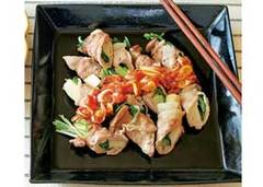 エリンギと水菜の肉巻きレンジ蒸しのレシピ