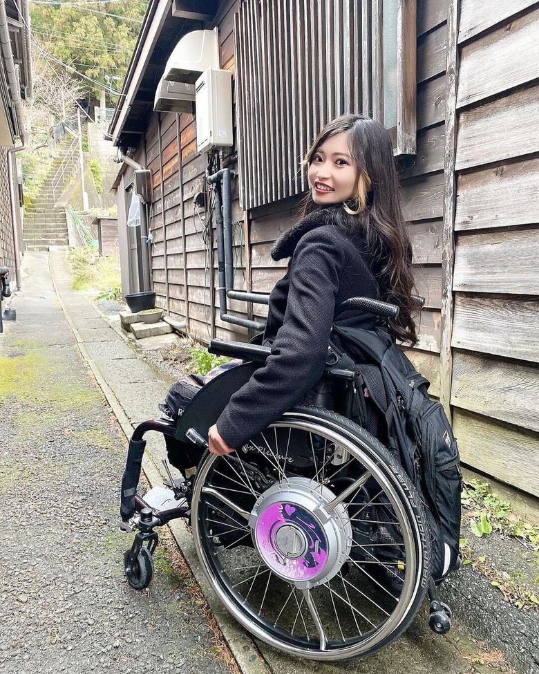 長野県に旅行した際のショット。SNSでは現地のバリアフリー情報も発信しています