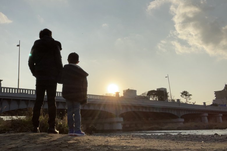 フリーアナウンサーの清水健さんと息子さん