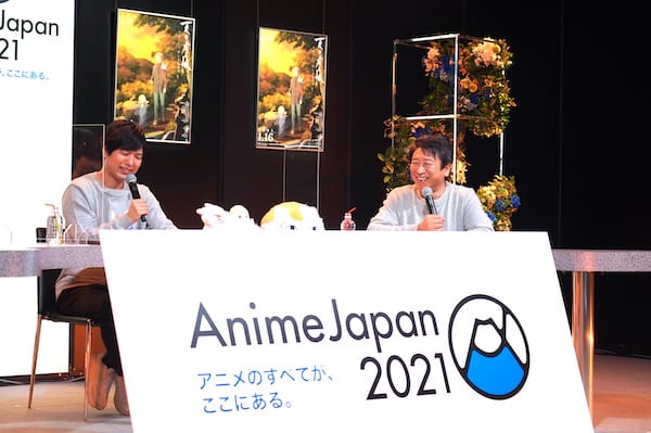 夏目貴志役の神谷浩史さんとニャンコ先生・斑役の井上和彦さん