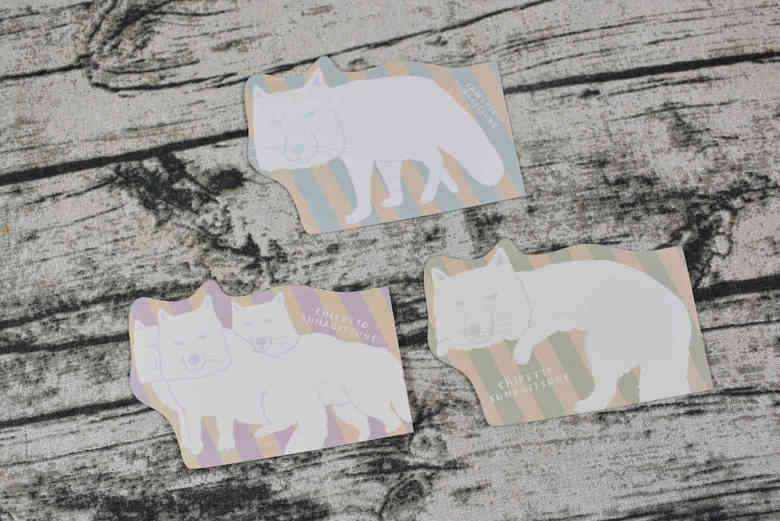 セリアの人気雑貨「へんてこアニマル ダイカットメモ48枚」の実物画像