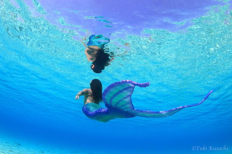 人魚らしい華麗な泳ぎを意識している