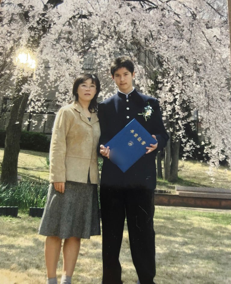 ３男賢太さん　中学卒業にて