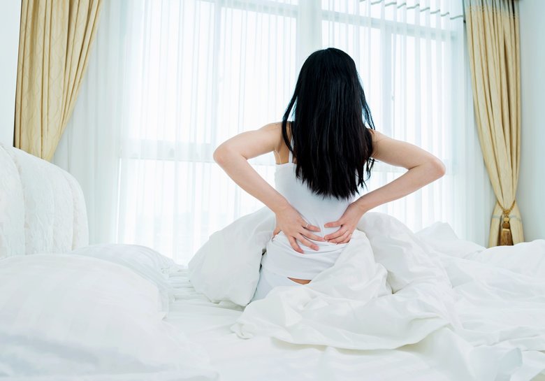 Young lady waking up