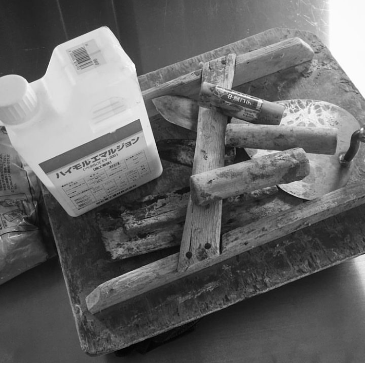 上京時に持ってきた左官道具