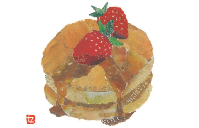 ホットケーキ。とろっと垂れる蜜は「麻婆豆腐の写真でしてます」（C）木村セツ