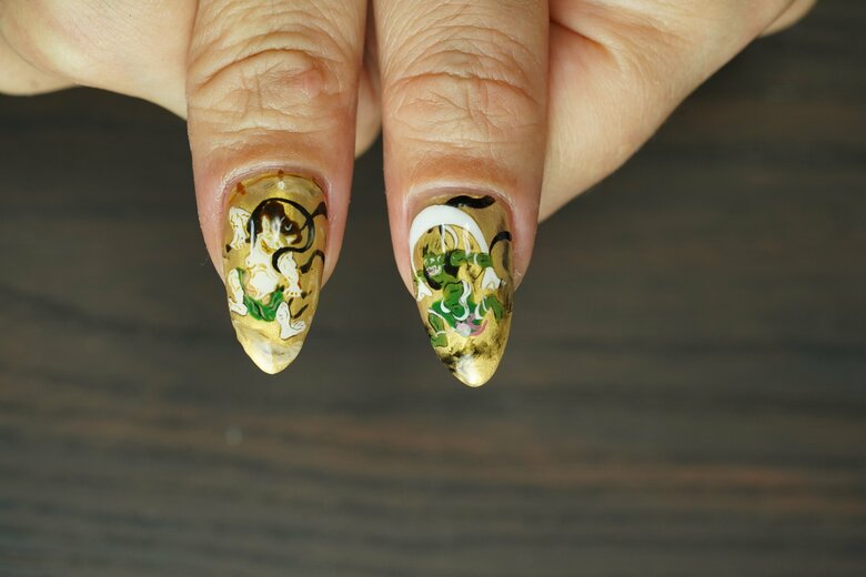 初めて見た！龍神雷神ネイル