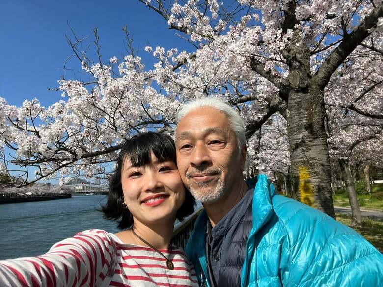 娘が生まれる前、桜を見に行って