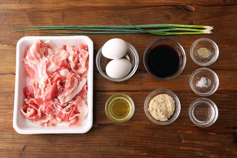 豚こま肉で作る帯広風豚丼の材料