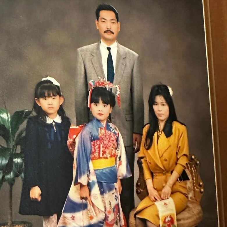 あぢゃさん七五三のときに家族と