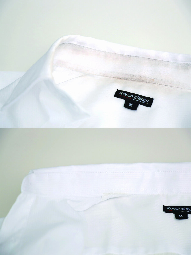 使用前と使用後（シャツ）