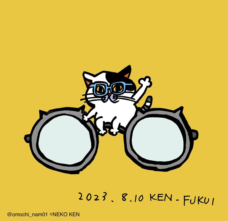 福井県！！ 日本製めがねフレームの約95%を生産している福井県！！ スゴすぎる！！ という訳で、めがねネコさんだよ～！！  （なみそさんのXの投稿より）