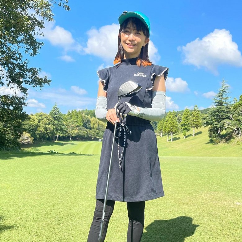 ゴルフ姿の福田さん