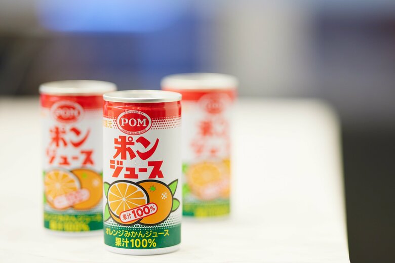 大空さんの出身地・愛媛県でおなじみの「ポンジュース」。取材日には事務局の方から取材チームにふるまわれた